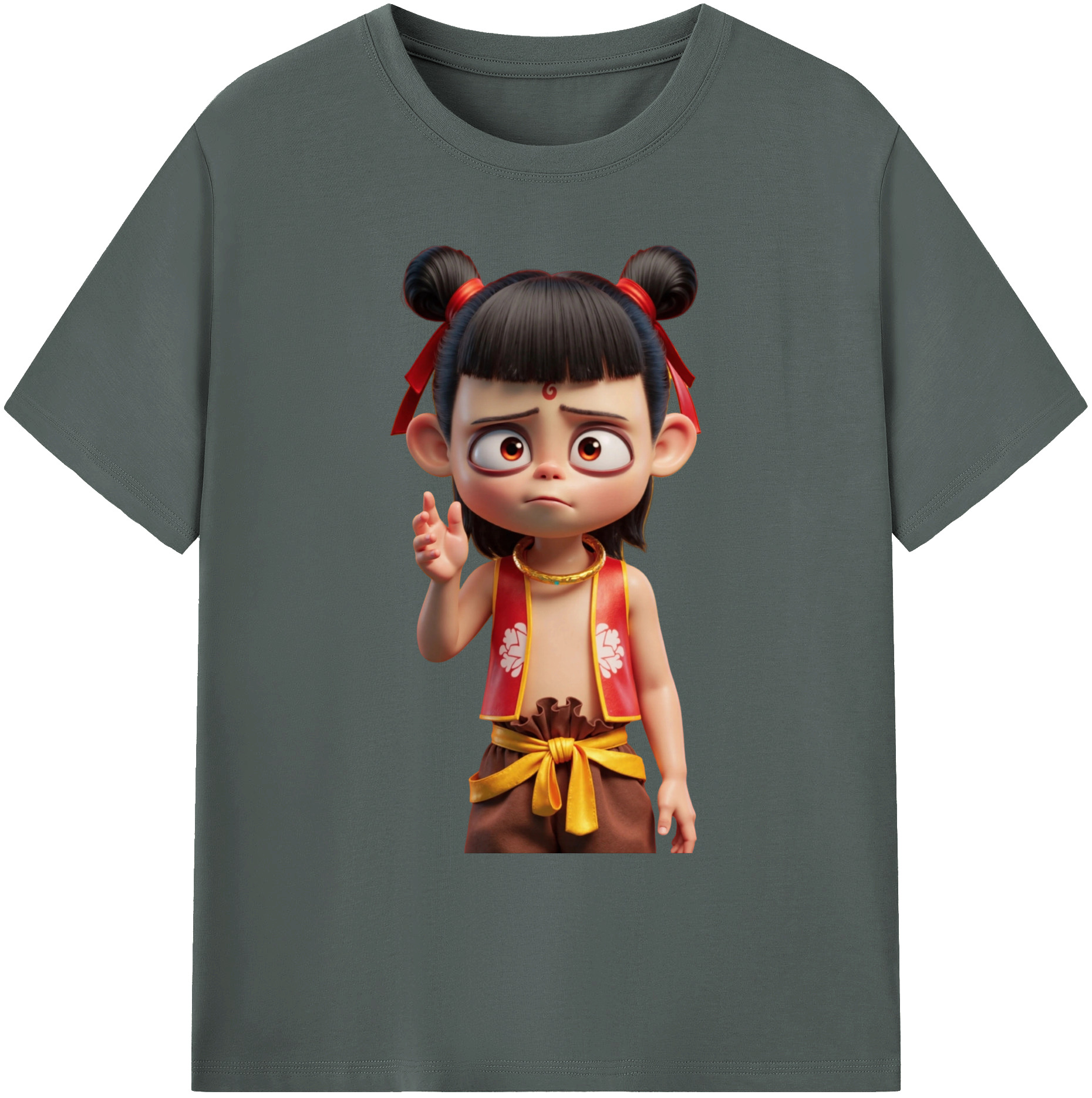 （画像用） Ne Zha 2 ナタ 魔童の大暴れ 綿100％ メンズ半袖Tシャツ｜肌触りやわらか＆通気性